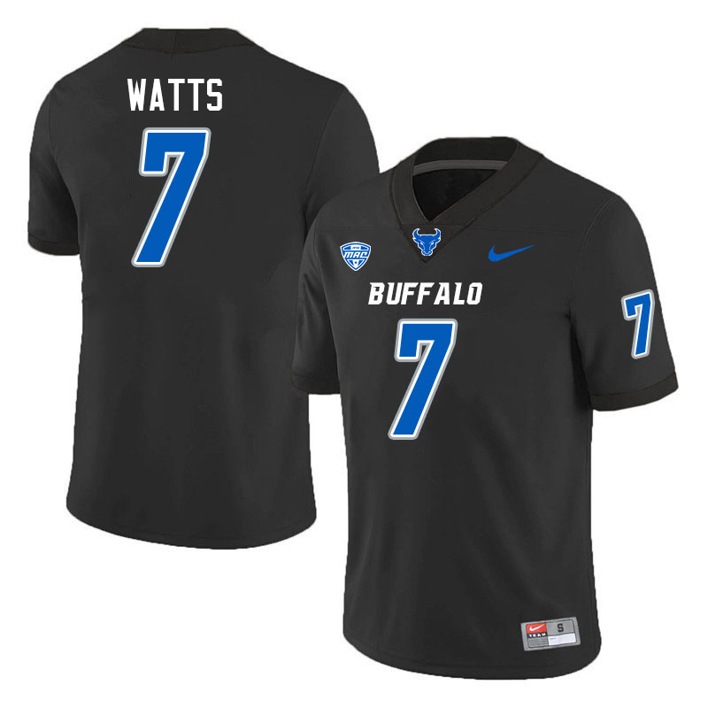 Buffalo Bulls #7 Richie Watts College Football Jerseys Stitched Sale-Black
